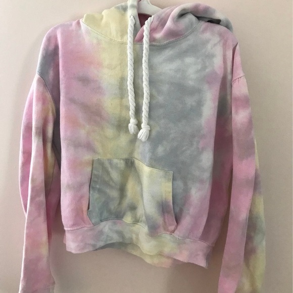 Tie dye pastel cropped hoodie - Picture 1 of 4